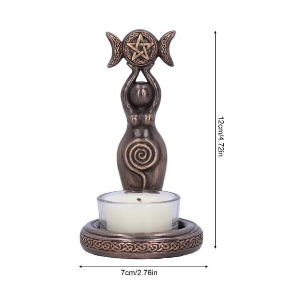 Hartsljusstake Triple Goddess Tea Light Hantverk Ornament Ljusstake