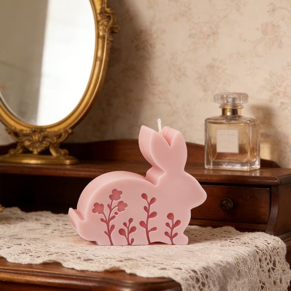 Prægede blomsterhare silikone lysforme til håndlavet lys sæbe harpiks kunst 1 flower lying rabbit 3 pack