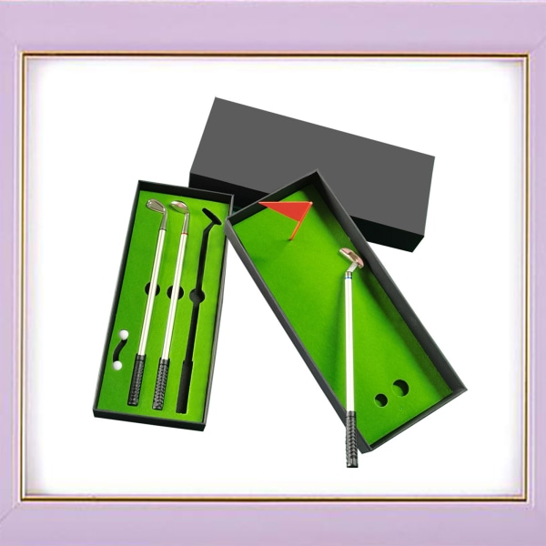 Set med puttinggreen kontorsskrivbordsleksaker Desktop Mini Game Novelty Gift