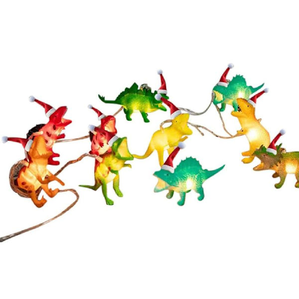 Jule Dinosaur Lys Kæde 1,5m 10 Led Lys Ornament Dekorationsartikler til Hjemmet Børneværelse Børnehave Dekoration