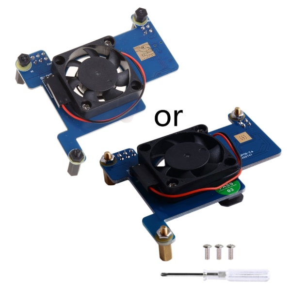 PoE HAT for Raspberry Pi 4 og Pi 3 B+, med kjølevifte og rackmontert 802.3at Power over Ethernet-utvidelseskort