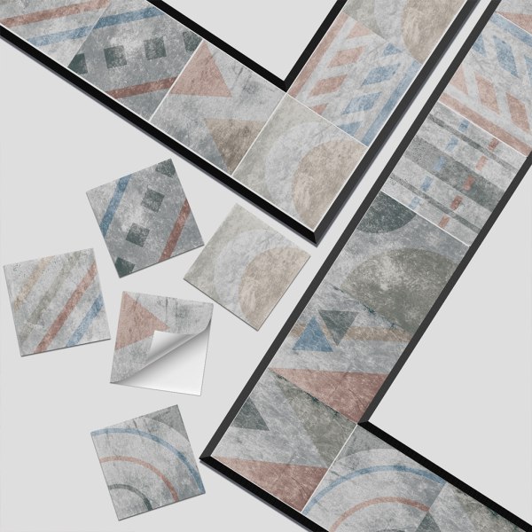 10x Dekorativ Peel Stick Wall Sticky Backsplash Golv Trappdekaler Kakeldekal 20CM