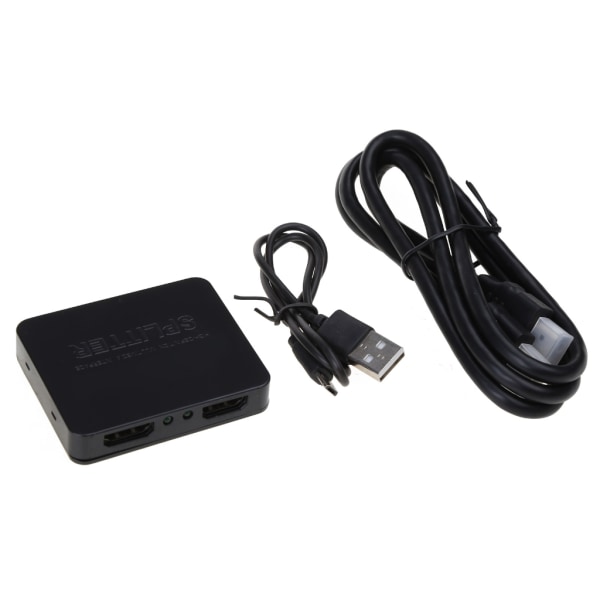 HDMI-kompatibel Switch Splitter 4k 60hz 1 in 2 Out för Dual Monitors TV Dator 1 till 2 Way HDMI-kompatibel adapter