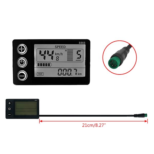 E-bike LCD-display S866 Kontrollerpanel Instrumentbräda för E-bike Scooter