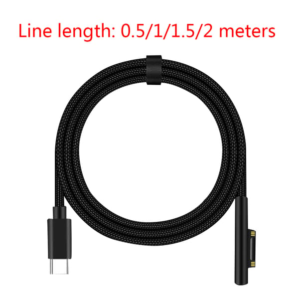 Typ C Power Adapter 15V 3A PD Snabbladdningskabel sladd passar för Microsoft Surface Pro 3 4 5 6 GO 2 m