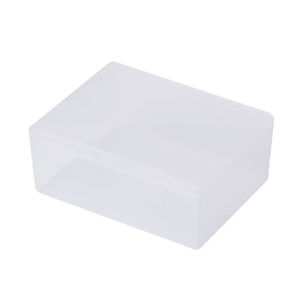 Rektangulær Klar Oppbevaringsboks i Plast Smykker Perler Samling Beholder Organizer