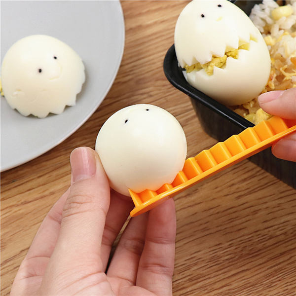 för Creative Egg Cooker Livsmedelsklass PP Äggskärare Form Hushållsköksverktyg Gi