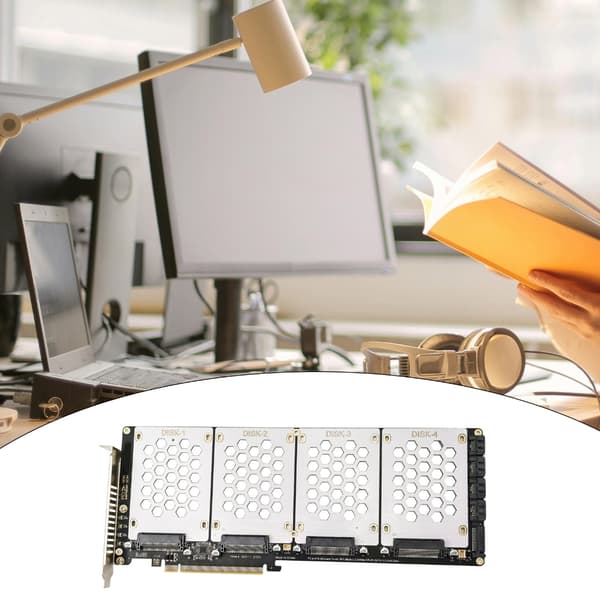 4-ports M.2 SFF8639 NVMe Solid Disk Reader PCIe X16 Internt Utvidelseskort