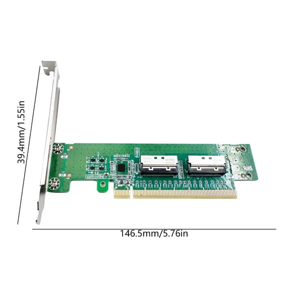 PCIExpress X16 -sovitinkortti tukee 8i-liittimiä, nopea
