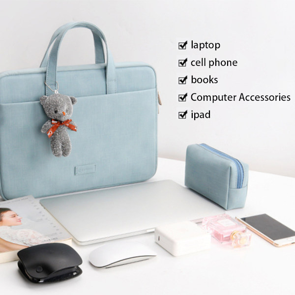 Laptopväska för Air Pro13 för Case 13 14 15 11 12 in Vattentät PC Notebook-väska för Dell för Acer hp- Handväska Brie Green 11-inch