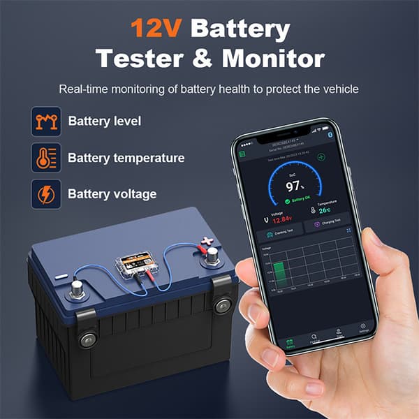 Hånd 12V Bilbatteri Ydeevne Tester Multifunktion til Sikring af Vejsikkerhed