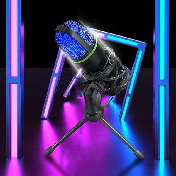 USB Mikrofon LED Kondensatormikrofon Professionel Mikrofon til Gaming Sang Karaoke