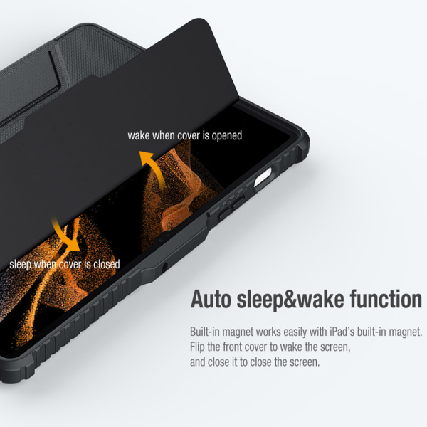 För Tab S7 Tablet för Case Heavy Duty Full-Body Robust för Case Inbyggt kameraskydd Pennhållare Black