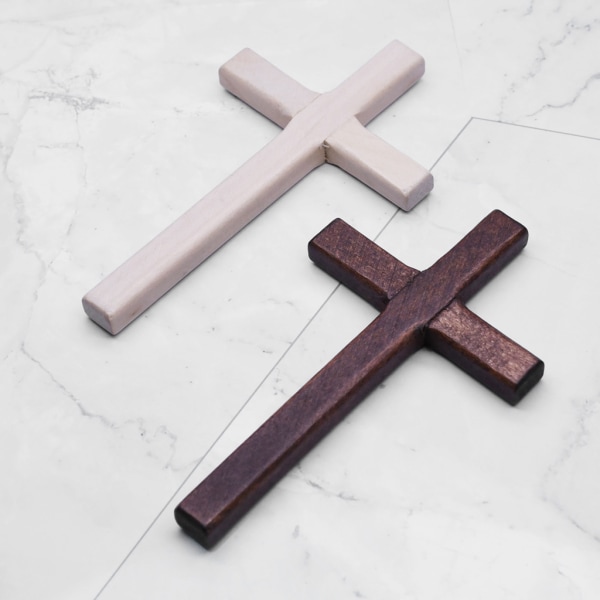 2st handgjorda träkors krucifix Jesus Kristus prydnader Religiösa hänge Dark Brown