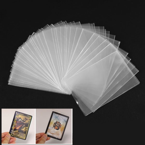 100 st genomskinliga plastkorthylsor Magic Board Game Tarot Three Kingdoms Poker Cards Protector Yellow 5.8*8.8CM