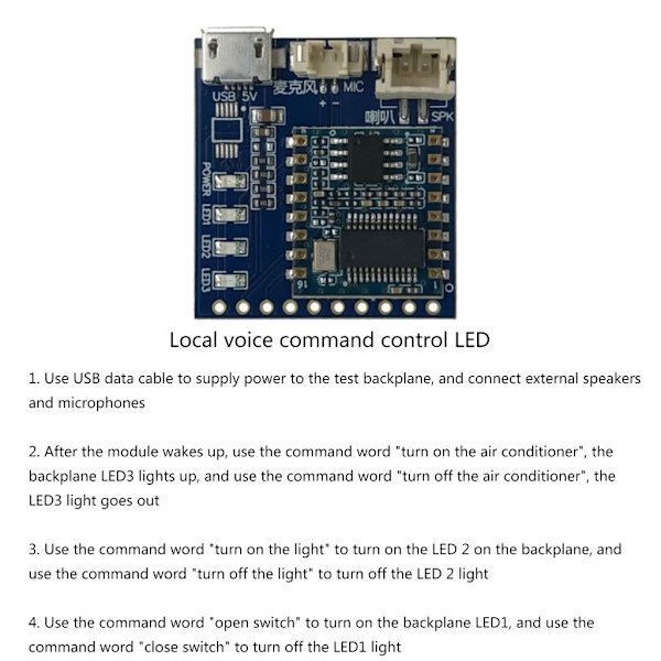 HLK-V20 röstigenkänningskontrollmodul Wake-up Word Seriell Port IIC-I2C UART SPI PWM Trådlös Intelligent Controller