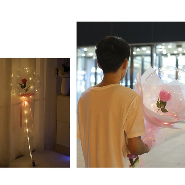 Led Luminous Balloon Rose Bukett Transparent Bobo Balloon DIY Craft Supplies null - 6