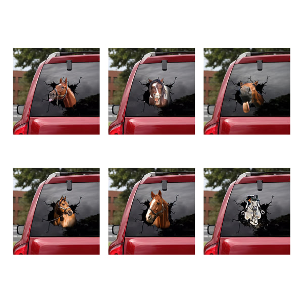 Djurhäst spegel väggdekaler för kreativa vattentäta dekaler Modelleringstillbehör för lastbil fönsterdörr glasdekorat null - C