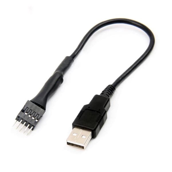 20 cm 9-pin hann til ekstern USB A hann PC hovedkort intern dataforlengelseskabel