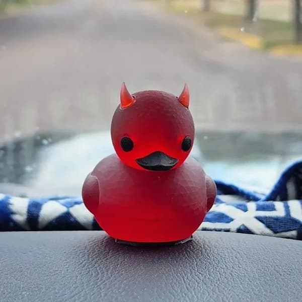 Devil Duck Resin Håndverksstatue Samlerobjekt Skulptur for Halloween, Bilpynt