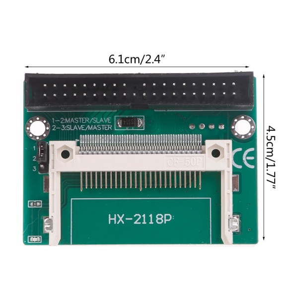 CF till IDE Compact Flash-kortadapter Startbar 40-pin CF till IDE 3,5" HDD hårddiskkonverterare Adapter 3,5" hankontakt