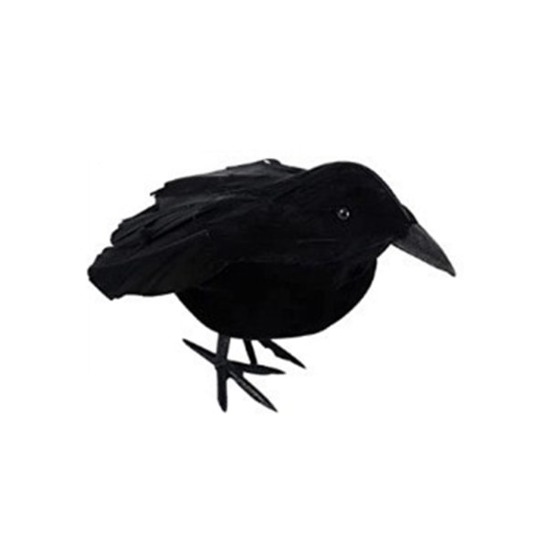 Simulering Svart kråka Djurmodell Konstgjorda Svarta Fåglar Korp rekvisita Skräck Skräck Halloween Dekoration Fest Tillbehör C