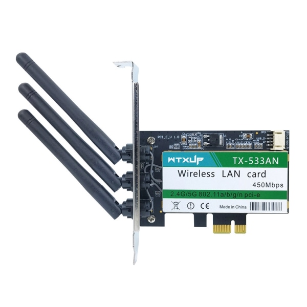 Dual Band 450 Mbps PCI-e trådlös wifi-adapter TX-533AN 633ANHMW 6300AGN för 6300 802.11N nätverkskort med antenn null - N900