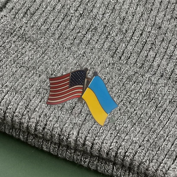 Ukraina flagga slagnålar Ukraina märken Ukraina brosch flagga slagnålar Ukr Viftande flaggnålar Souvenir Memoria Collection Ukraine United State