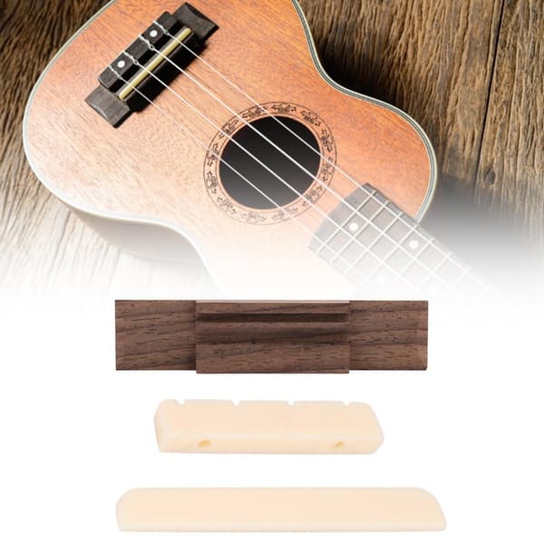 Ukulelebro med saler og mutter i palisander for ukuleleinstrumenter
