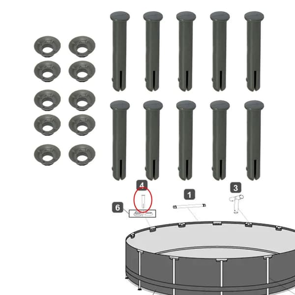 10 uppsättningar P61796 Poolunderhållssats Pooltillbehör Plaststift och brickor