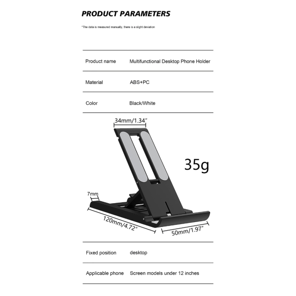 Vikbar bordstelefonhållare Bärbar Mini Mobiltelefonstativ för Xiaomi iPhone Samsung Mobiltelefon Support Telefon