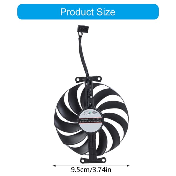 95mm 4-pin Grafikkort Køleventilator GPU Kølere Udskiftningsventilator til GTX1650