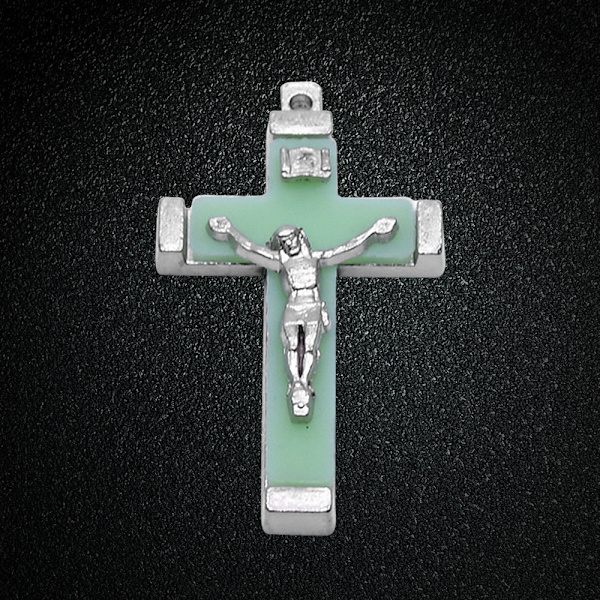 5x metall Kristus Jesus för Cross Luminous Glow in the Dark Pendant Crucifix Ornam