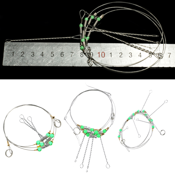 Anti-Winding Swivel String Havsfiske Krok Stål Riggar Wire Leader Fiskkrokar 3