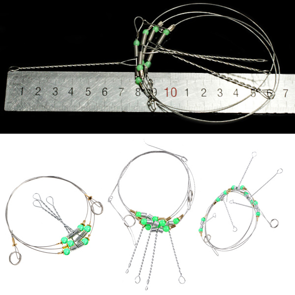 Anti-Winding Swivel String Havsfiske Krok Stål Riggar Wire Leader Fiskkrokar 5