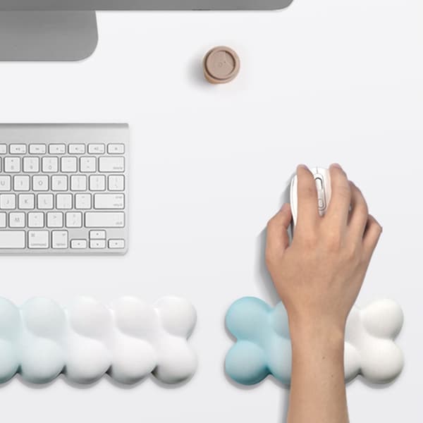 Håndleddsstøtte Minneskum Tastatur Musematte Ergonomisk Skyform Musematte Green white gradient