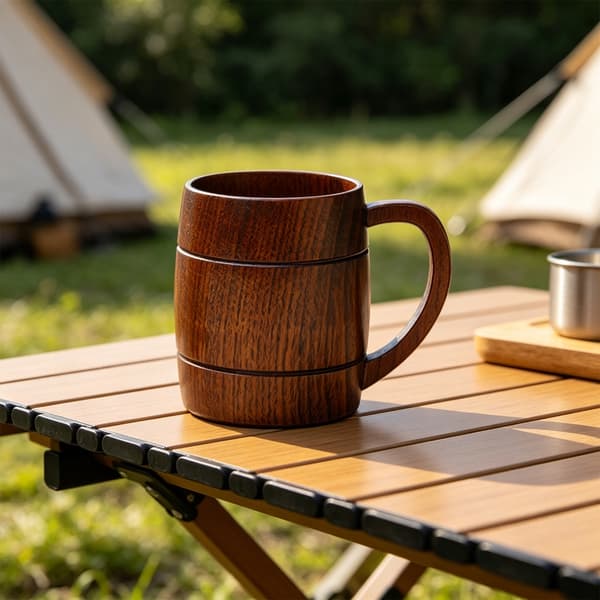 Klassisk träkopp 270 ml kapacitet multifunktionsmugg för öl, kaffe och varmt te