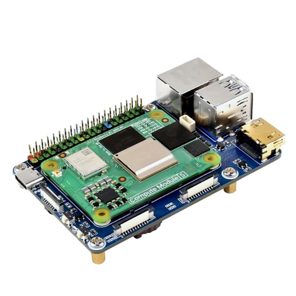 Compute Module 5 Expansionskort med standardanslutningar och GPIO-åtkomst