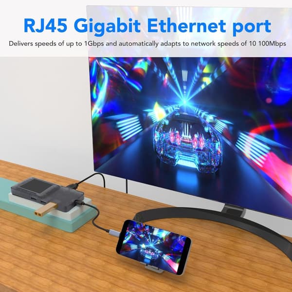 USB C Dock 8 Port 4K Videoutgång Gigabit Ethernet Snabb Datasynkronisering