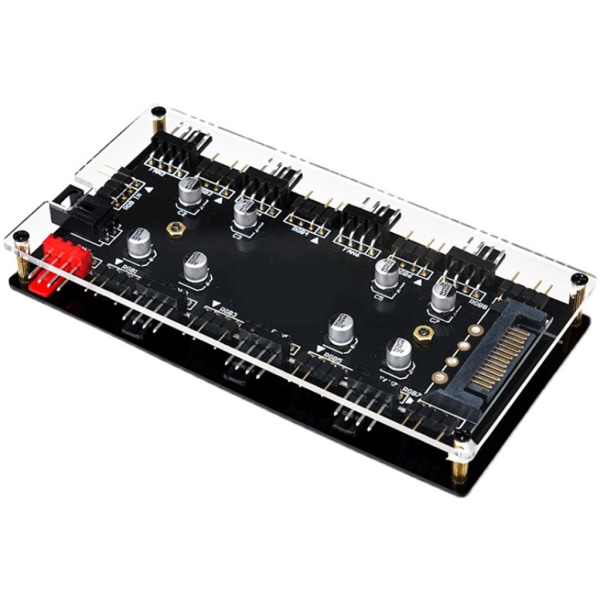 12V 4Pin RGB Light 5V 3Pin ARGB PWM Splitter Hub för Case Extension 2In1 8 Fläkt Interface Ports Adapter 4D5V
