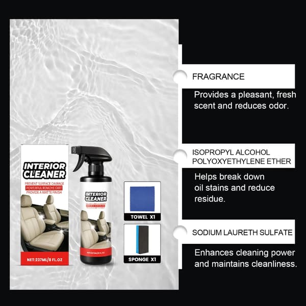 Læderrens til Bilsæder Trim Multi Overflader Affedtningsmiddel Spray 237ml