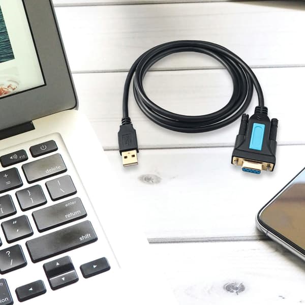 USB - RS232-sovitin PL2303-sirulla, USB - DB9-sarjaliitin (naaras)