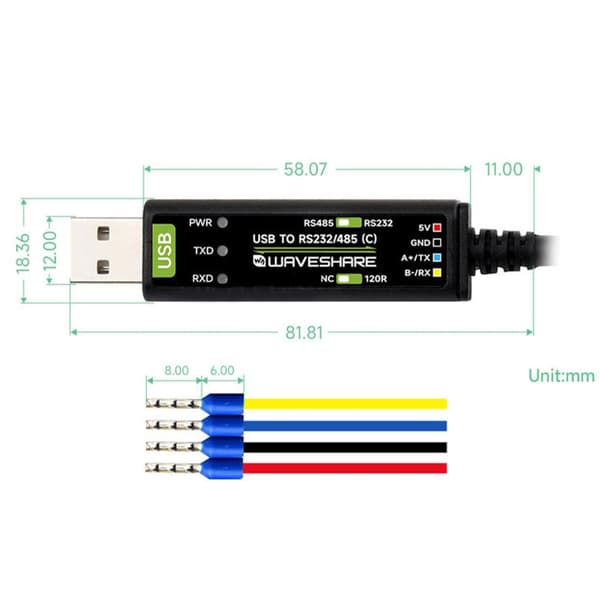 Industrielt USB til TTLs serielt kabel til 5 FT232RNL chip 4-pin header