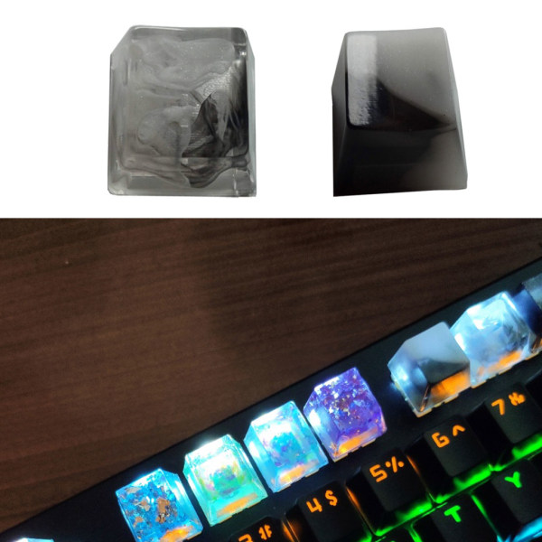 Handgjord anpassad OEM R4 Profil Resin Keycap för Cherry MX Switches Tangentbord RGB Translucent Resin Keycap A