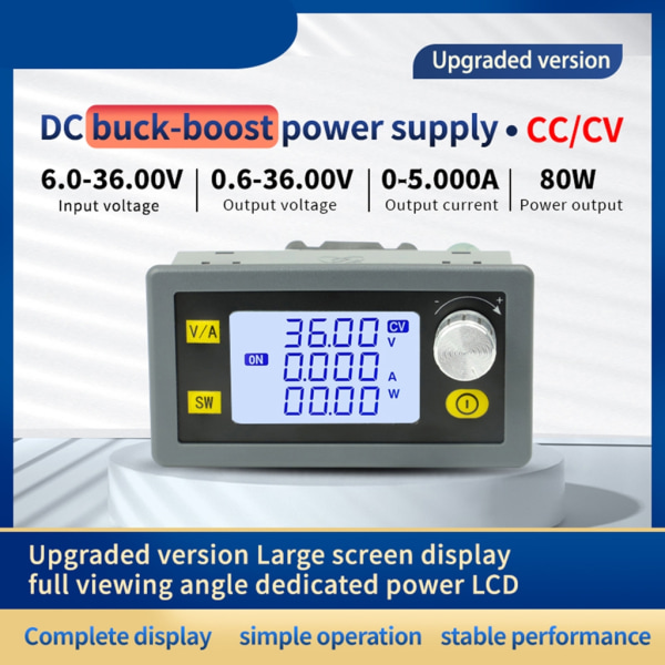 SK80H DC-DC Buck Boost Converter 5A 80W DC6-36V Input Power Module Justerbar reglerad power för laboratoriet