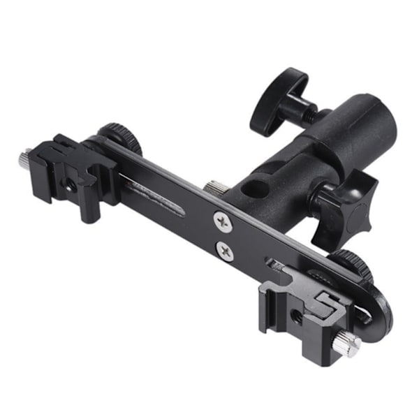 DSLR Dual Flash Bracket 2-Hot Shoe Mount Speedlight Stand Paraply Flash Holdare