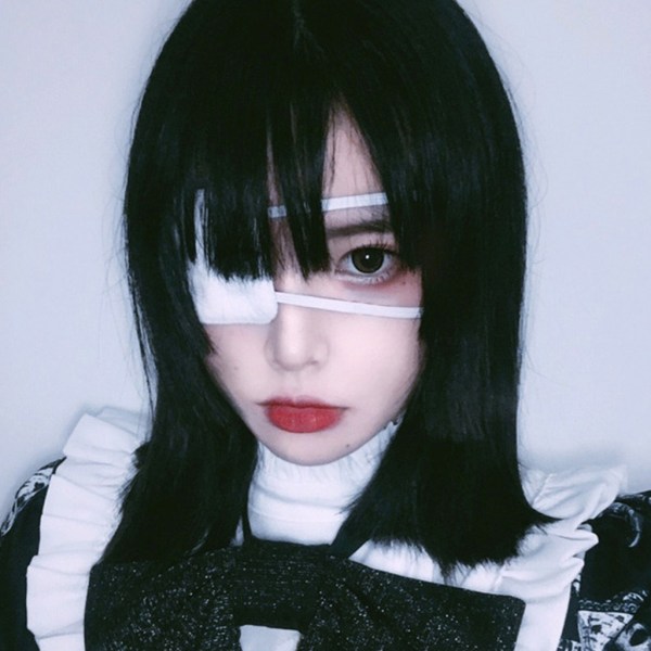 Lolita Anime Single Eye Mask Bekväm ögonlapp Justerbar ögonrekvisita Halloween Cosplay temafesttillbehör