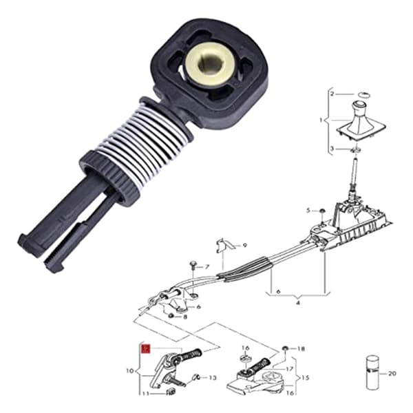 1J0711761C Gearvælgerkabel Endefang Auto Tilbehør