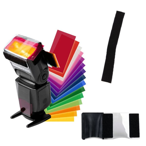 12 ST Flash Color Card Diffuser Soft Box Lighting Gel Filter för kamera