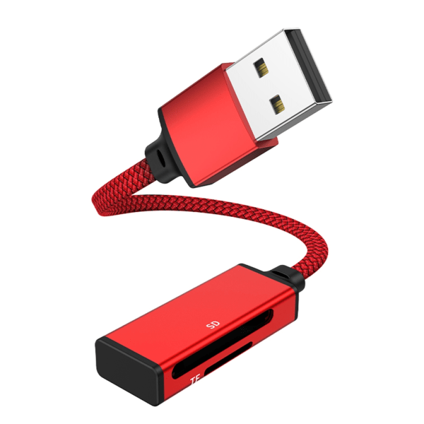 USB Typ C Micro USB -kortläsare Till SDTF-anslutning Minne Kamera Fotoöverföring Adapter För Telefon Stationära datorer Bärbar dator Red